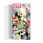 Paul Thierry „Pop Love“ – Mischtechnik auf Leinwand, Unikat mit Marilyn Monroe, Pop-Art-Symbolen, Comicfiguren und Markenlogos, 50 × 50 cm, handsigniert.