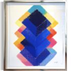 Heinz Mack Sondergrafik Biennale Venedig 2022, Siebdruck in Blau mit farbigen Akzenten, handsigniert, nummeriert 21/50, Blattmaß 70 × 60 cm.