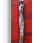 Kunstwerk „Grazie“ von Heinrich Brockmeier und Uschi Klaas: Rote Leinwand mit plastischer Frauenfigur aus Bronze.