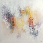 Gill „abstrakt I“, abstraktes Gemälde in Öl auf Leinwand, 100 × 100 cm, Unikat mit warmen und kühlen Farbflächen sowie grafischen Formen.