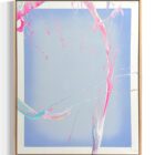 Cevin Parker „Ocean Dream“ – Spray- und Acrylmalerei auf Leinwand, Unikat mit blauen Farbverläufen und dynamischen rosa Akzenten, 80 × 100 cm, handsigniert.