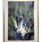 Katharina Grosse ohne Titel, signierte Lithografie in Blau-, Grün- und Weißtönen, Künstlerexemplar E.A. 1/2, Hochformat.