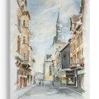 Wolter Marienkirche Wolfenbüttel Aquarell Stadtansicht Kirche signiert Unikat