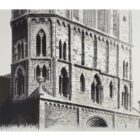 Achim Kiel St. Katharinen Lithografie Braunschweig Kirche Architektur Schwarz-Weiß signiert