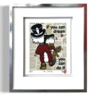 Appollo THE 3 OF US Collage mit Dagobert Duck und Blattgold auf Zeitungshintergrund