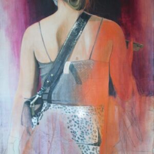Gemälde „Shopping II“ von Jörg Extra – 50 × 80 cm Acryl-Unikat mit Collage