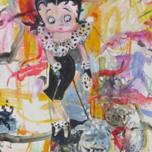 Gemälde „Betty mit Hund“ von Monika Kaiblinger – farbintensives Unikat mit Betty Boop