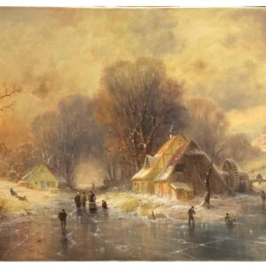 Ölgemälde „Winterabendstimmung“ von Günter König
