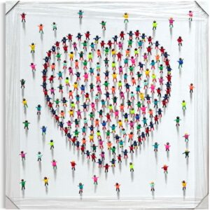 Juan Aliaga Kunstwerk mit bunten plastischen Figuren