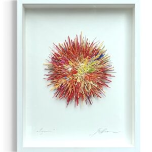 Gabriele Mierzwa Organics 3D-Wandobjekt aus farbigen Holzstäbchen