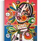 David Tollmann, „Natascha“, farbintensives Frauenporträt in Mischtechnik auf Leinwand, Unikat, 100 × 80 cm, 2022