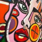 David Tollmann, „Natascha“, farbintensives Frauenporträt in Mischtechnik auf Leinwand, Unikat, 100 × 80 cm, 2022