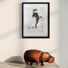 Heinrich Brockmeier, „Ohne Titel“, abstrakt-figurativer Giclée-Druck in Schwarz und Grau, gerahmt, signiert, Auflage 8/20