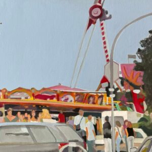 „Kirmes Ruhrgebiet“ von Klaus Steudtner – malerische Darstellung eines Kirmesplatzes mit Menschen