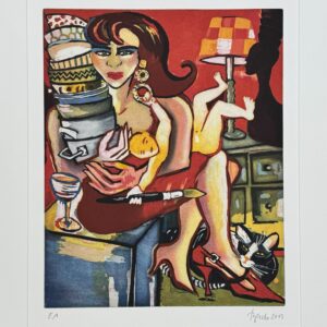 Elvira Bachs „24 Hours“ ist eine eindrucksvolle Farbradierung im Format 50x60 cm