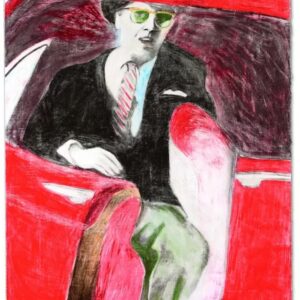 Seriegrafie „Man Leaving Car“ von James Francis Gill – 75 × 60 cm