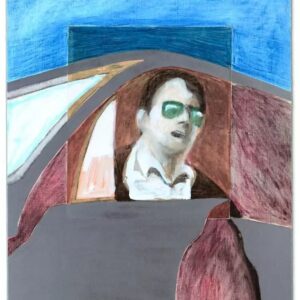 Seriegrafie „Man in Car“ von James Francis Gill – 75 × 60 cm
