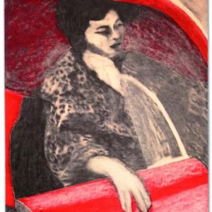 Seriegrafie „Woman in Red Car“ von James Francis Gill – 75 × 60 cm