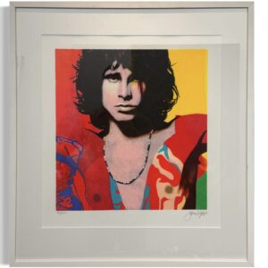 Siebdruck „Light My Fire“ von James Francis Gill – 50 × 70 cm Porträt von Jim Morrison auf Büttenpapier