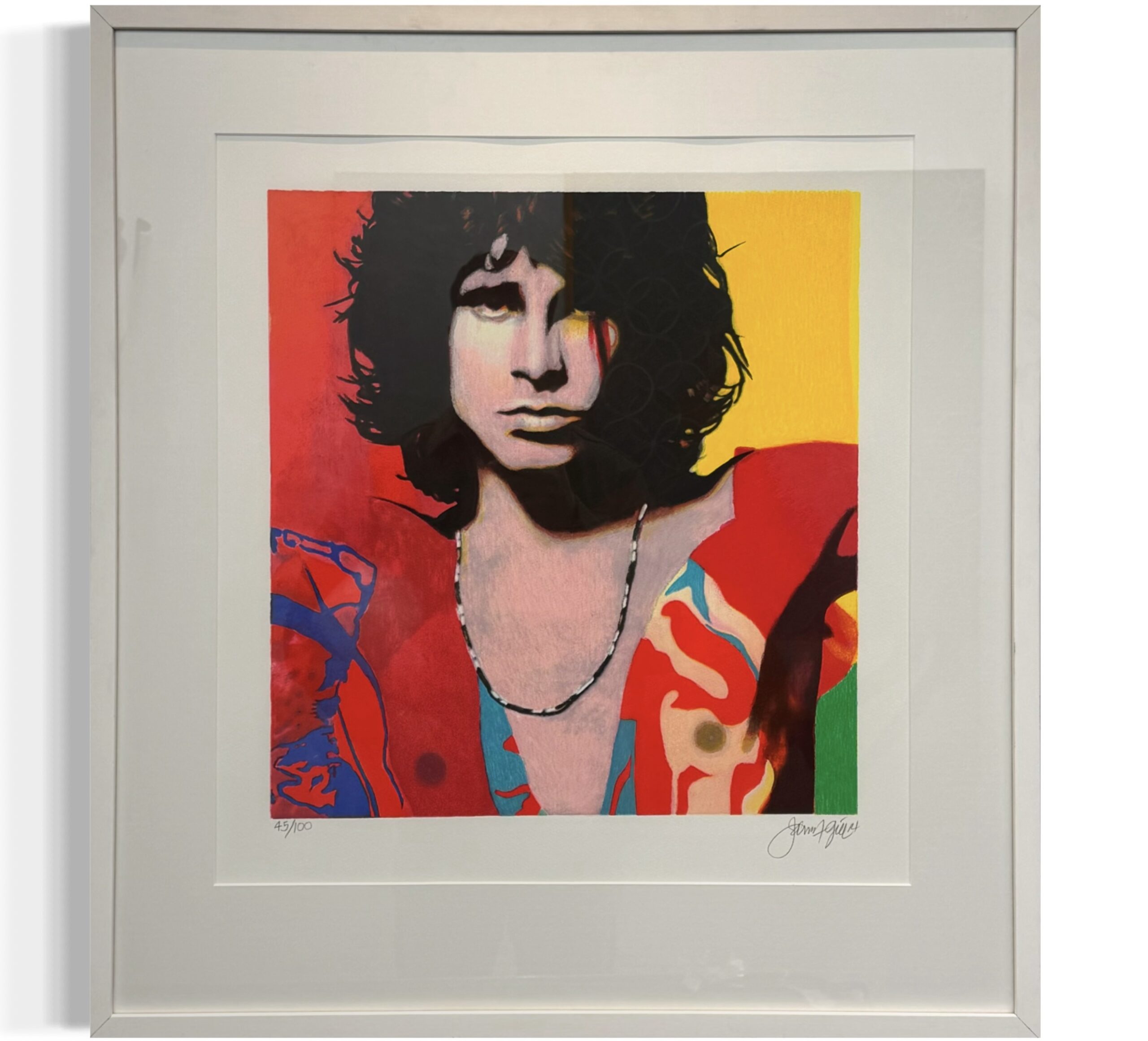 Siebdruck „Light My Fire“ von James Francis Gill – 50 × 70 cm Porträt von Jim Morrison auf Büttenpapier