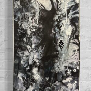 Gemälde „Kleines Geheimnis“ von Monika Kaiblinger – 75 × 175 cm Acryl-Unikat mit ausdrucksstarker Figur