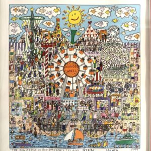Bunte 2D-Grafik von James Rizzi aus dem Jahr 1999 mit dem Motiv von Coney Island