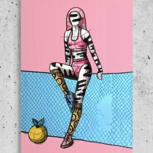 Sportliche Frau mit pinkem Outfit