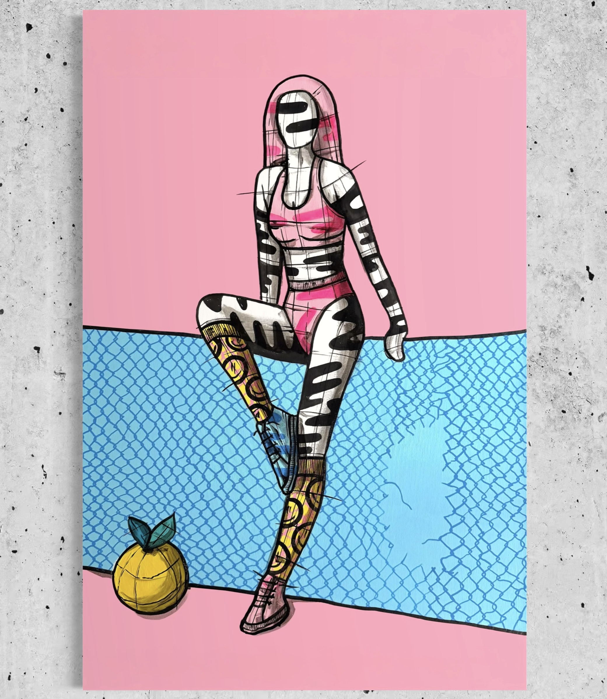 Sportliche Frau mit pinkem Outfit