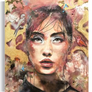 Astrid Stöfhas Lychee Blossom – Porträt einer Frau mit Blattgold