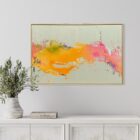 Marika Thoms Orange Wave, Mixed Media auf Leinwand, 120 × 80 cm, Unikat von 2026 in Orange-, Gelb- und Rosatönen.