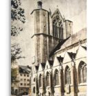 Regina Porip, „Braunschweig“, fotografische Collage mit historischer gotischer Kirchenarchitektur, Giclée-Druck auf Leinwand, 80 × 60 cm