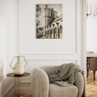 Regina Porip, „Braunschweig“, fotografische Collage mit historischer gotischer Kirchenarchitektur, Giclée-Druck auf Leinwand, 80 × 60 cm
