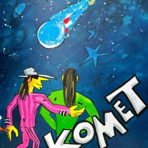 „Komet No.1“ (Midnight Edition) von Udo Lindenberg – handsignierter Siebdruck mit dunklem Hintergrund